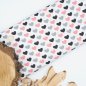 Preview: Baumwollstoff Herzen grau rosa schwarz auf weiß