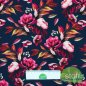 Preview: Jersey Stoff Herbstblumen dunkelblau