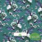 Preview: Jersey Stoff Herbstblumen smaragd