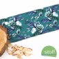 Preview: Jersey Stoff Herbstblumen smaragd