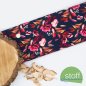 Preview: Jersey Stoff Herbstblumen dunkelblau