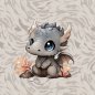 Preview: French Terry Panel kleine Drache - Smoki