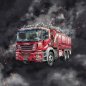 Preview: French Terry Panel Feuerwehr - dark style