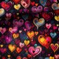 Preview: Baumwollstoff Herzen "Lots of Love"