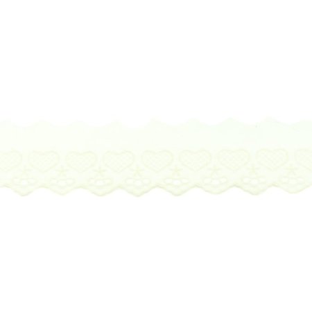 Preview: Baumwollspitze Herz 50 mm ivory elfenbein