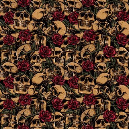 Baumwollstoff Vintage Skulls