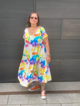 Preview: Jersey EP bunte Kleckse auf weiß​