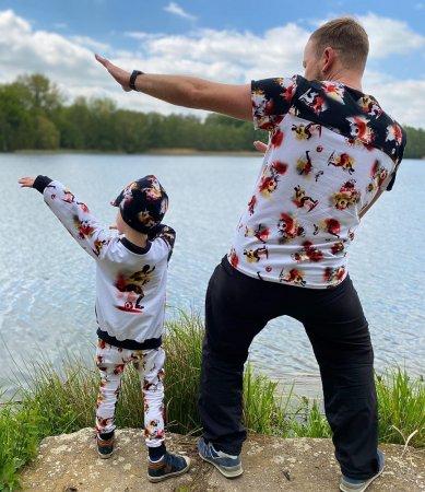 Preview: French Terry Eigenproduktion Fußballspieler auf weiß