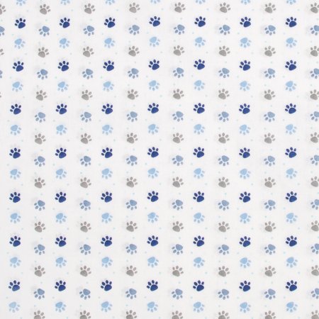 Preview: Baumwollstoff Patoune kleine Tatzen blau