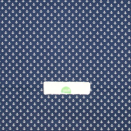 Preview: Baumwollstoff Mini Anker auf Navy - Poppy Design -