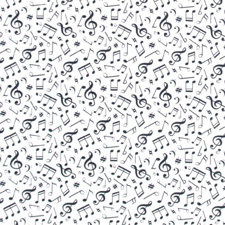 Eigenproduktion Baumwollstoff Musiknoten