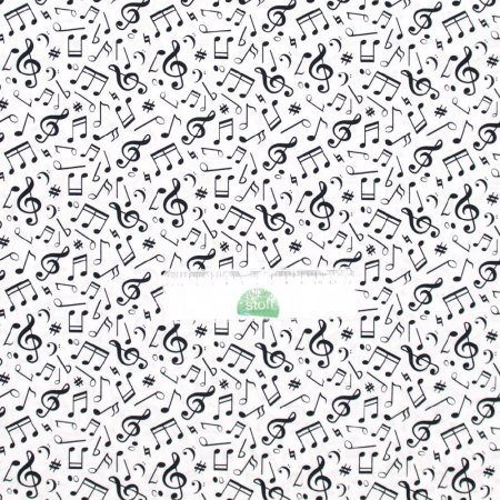 Eigenproduktion Baumwollstoff Musiknoten