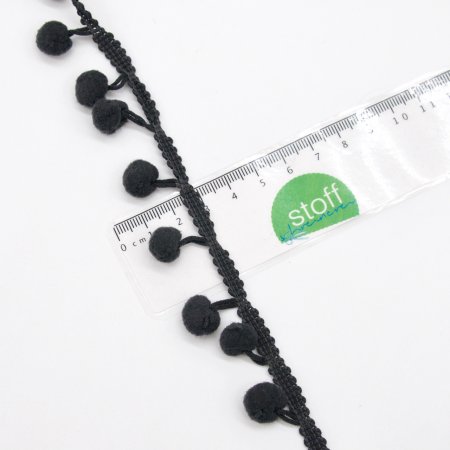 Preview: Pompon Bommelborte grau mittel