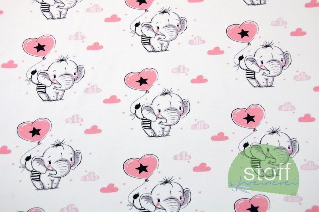 Preview: French Terry Elefant Emma rosa