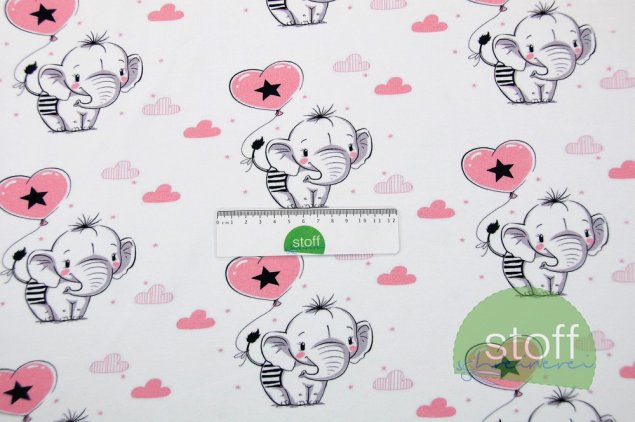 Preview: French Terry Elefant Emma rosa