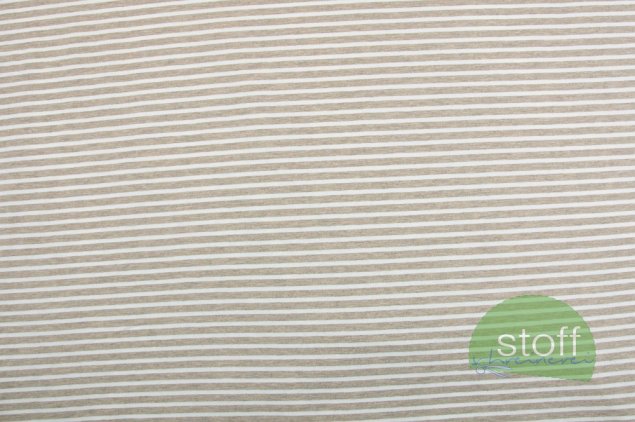 Jersey Streifen Melange braun