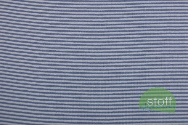 Preview: Bündchen Feinripp Streifen hellblau