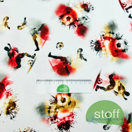 Preview: French Terry Eigenproduktion Fußballspieler auf weiß