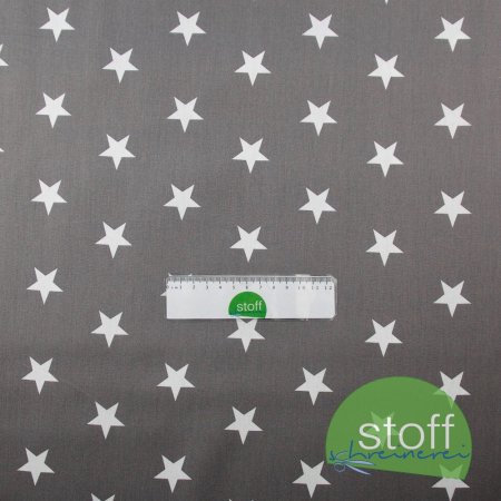 Preview: Baumwollstoff Stars Sterne auf grau - Poppy Design