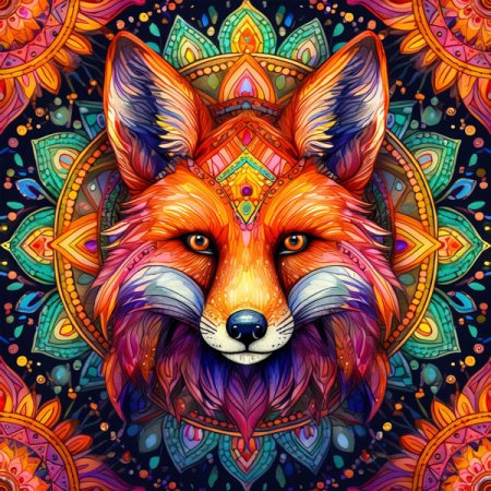 Velour Panel Mandala „Fuchs“