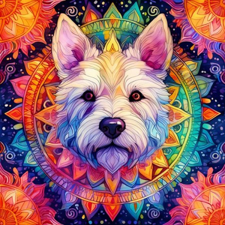 Velour Panel Mandala „Westie“