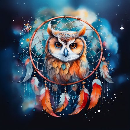 Velour Panel Traumfänger „Eule“