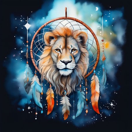 Samt Panel Traumfänger „Löwe“