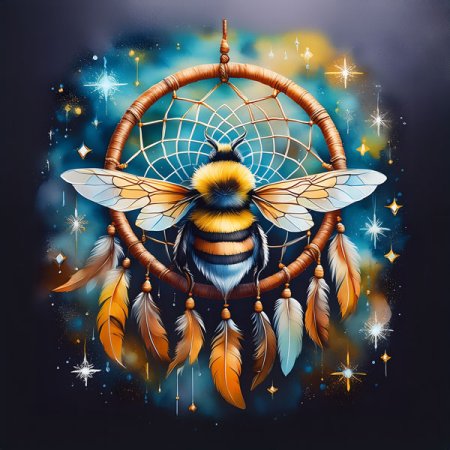 Velour Panel Traumfänger „Biene“