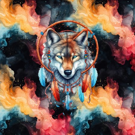 Velour Panel Traumfänger „Wolf 3“