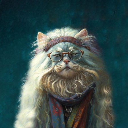 Samt Panel "Hipster Cat Freigeist"
