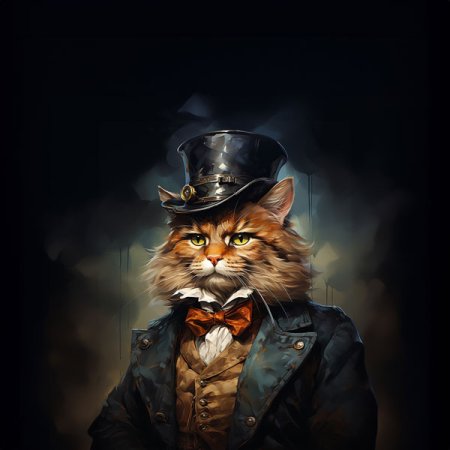 Velour Panel Katze „Gentleman 2“