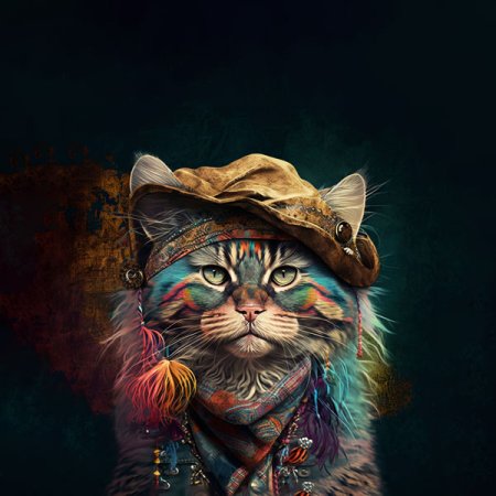 Samt Panel Katze „Yuppie bunt“