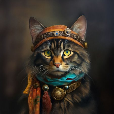 Velour Panel Katze „Boho 7“