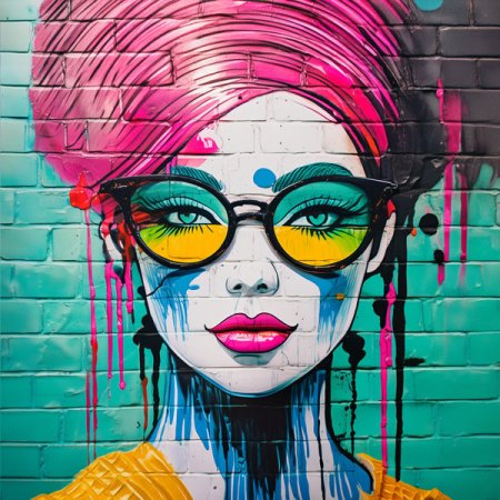 Velour Panel „Grafiti Girl“