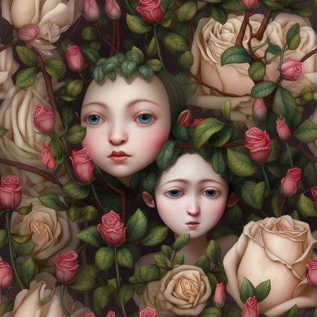 Samt Panel „Rosenmädchen“