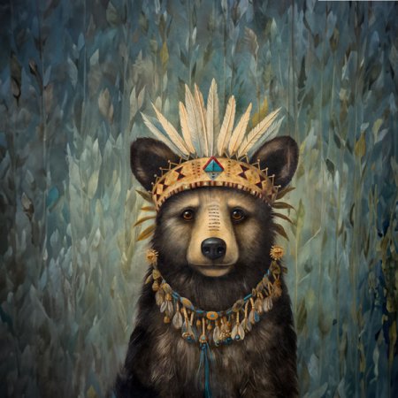 Samt Panel Boho Indianer „Bär“