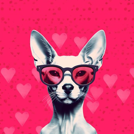 Velour Panel „ Think Pink“ Katze 3