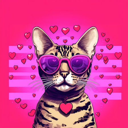 Velour Panel „ Think Pink“ Katze 4