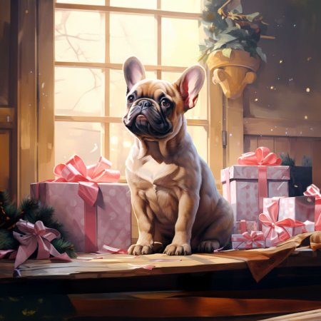 Velour Panel franz. Bulldogge braun