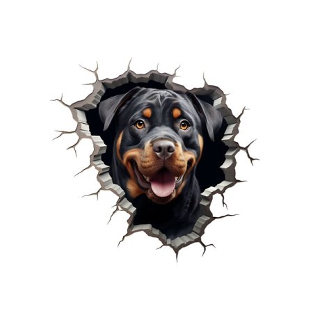 Velour Panel „durch die Wand „ Rottweiler“