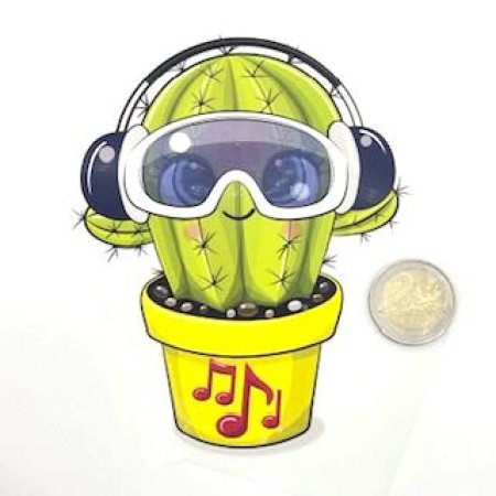 Bügelbild M " Musik Kaktus"