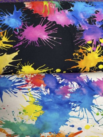 Preview: Jersey EP bunte Kleckse auf schwarz