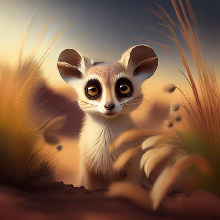 Velour Panel "Afrika" Erdmännchen