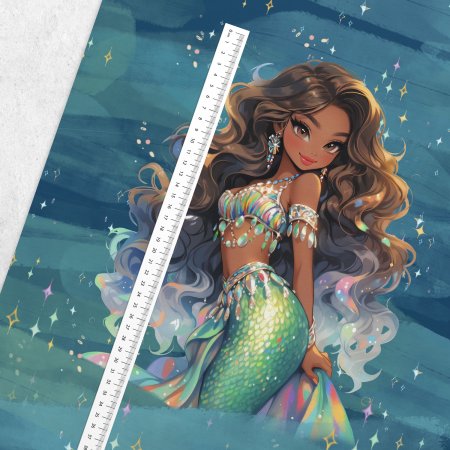 Preview: French Terry Panel Glamour Meerjungfrau "darkwater"