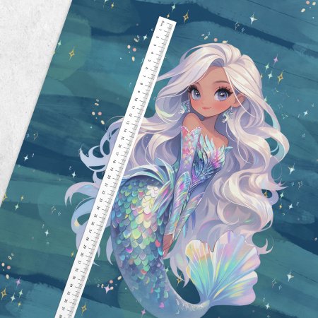 Preview: French Terry Panel Glamour Meerjungfrau "moonlight"