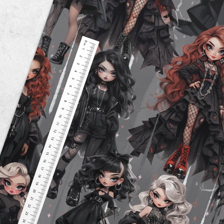 Preview: French Terry Goth Girls - AllOver