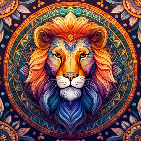 Velour Panel Mandala "Löwe"