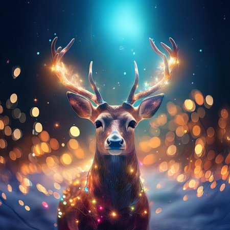 Samt Panel magischer Hirsch "Lichter"