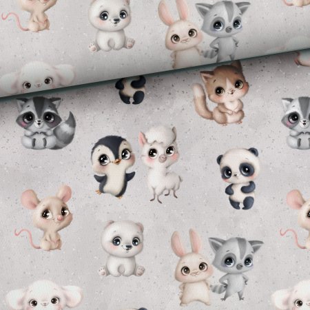 Baumwollstoff Little Sweets grau