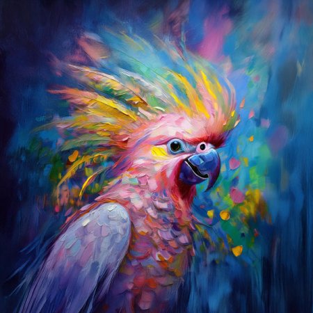 Samt Panel "Farbrausch" Kakadu